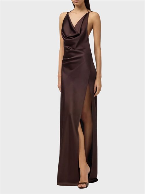 Vera Maxi Dress in Liquid Satin with Cowl Neck THE ANDAMANE | TM170157ATNP229640